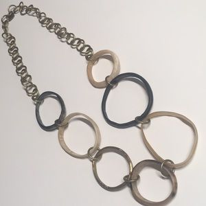 Anthropologie Horn and Brass Necklace